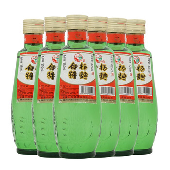 新疆小白杨42度250ml白杨特曲浓香型迷你小瓶光瓶白酒250ml6瓶