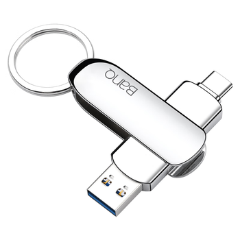 banq 256GB Type-C USB3.2 Gen1手机U盘 C90高速手机电脑两用双接口安卓苹果iPad平板Mac金属移动优盘