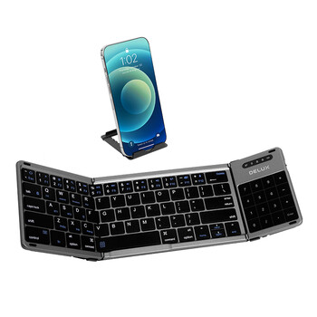 多彩（Delux）KF18超薄折叠键盘无线蓝牙双模键盘笔记本电脑手机ipad平板办公通用静音小巧便携带数字触控板功能