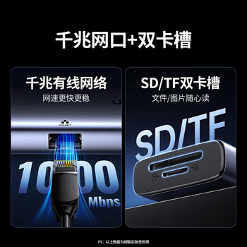 绿联Type-C扩展坞USB-C转HDMI/VGA/DP转换器适用MacBook笔记本电脑iPad平板 9合1 15375 绿联Type-C扩展坞USB-C转HDMI/VGA/DP转换器适用MacBook笔记本电脑iPad平板 9合1 15375