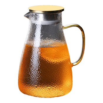 苏氏陶瓷（SUSHI CERAMICS）加厚耐热玻璃水壶套装花茶壶1.8L果汁壶家用玻璃杯水杯锤纹1壶4杯