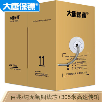 大唐保镖 超五类网线（工程级0.48±0.02）无氧铜线芯 非屏蔽CAt5家装工程布线双绞线305米 DT2905E