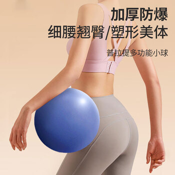 杜威克普拉提小球瑜伽25cm迷你塑形翘臀平衡加厚防爆滑配充气管 晨雾蓝