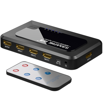 山泽HDMI切换器四进一出 4进1出 4K高清切屏器 电脑机顶盒接电视显示器投影仪 HV-604W