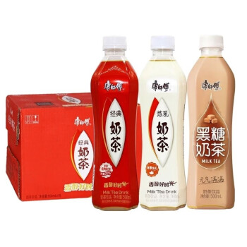 康师傅经典奶茶炼乳奶茶500ml15瓶整箱饮料阿萨姆风味经典奶茶500ml5