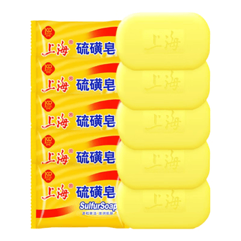 上海【京东金榜】香皂硫磺皂肥皂沐浴洗头洗脸洗发控油沐浴露男85g*5