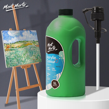 蒙玛特(Mont Marte)丙烯颜料1l浅绿 大瓶美术手绘彩绘墙绘画画丙烯颜料套装 大容量绘画防水颜料V MSCH0111美术写生