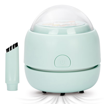 得力（deli）【儿童节礼物】强吸力毛刷吸嘴桌面吸尘器 迷你键盘除尘 橡皮屑清洁器学生用品  浅绿18891