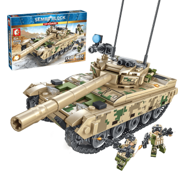森宝兼容积木儿童玩具坦克装甲车二战拼装玩具拼插积木男孩子6891011