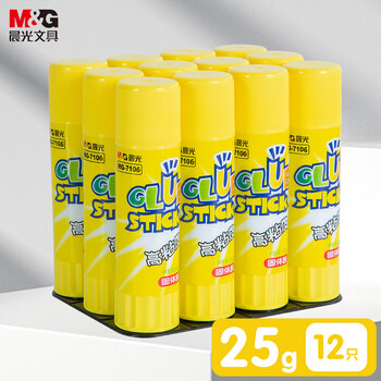 晨光(M&G)文具25g高粘度固体胶PVP 学生手工固体黏胶 快干耐用胶棒 办公用品12支装MG7104