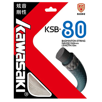 川崎KAWASAKI羽毛球拍线网线高弹抗磅性强耐用型单条ksb-80白色