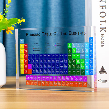 博教元素周期表化学元素亚克力水晶透明摆件 彩色图案款 150X114X20mm