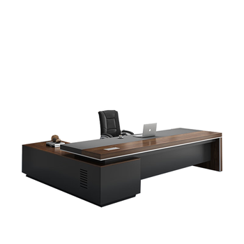香尔特老板办公桌简约现代总裁桌经理主管桌椅组合老板台2.2米+椅+6门柜