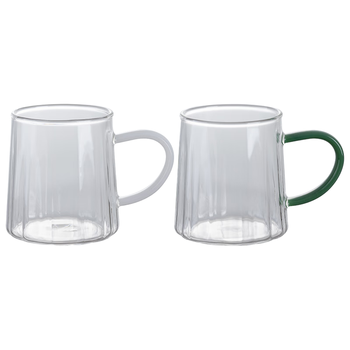 半物生活高硼硅玻璃杯耐高温玻璃水杯茶杯耐热带把绿茶杯家用喝水杯子套装