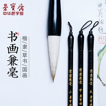 荣宝斋 毛笔套装 兼毫书法练字大中小楷 文房四宝国画字帖临摹成人初学者学生 书画兼毫套装3支