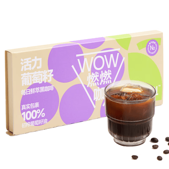 连咖啡WOW燃燃咖速溶美式浓缩黑咖啡粉活力葡萄籽 2.1g*6袋
