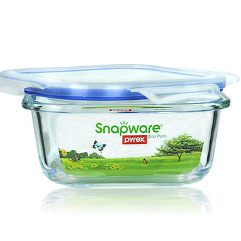 康宁扣 snapware 四面锁扣耐热玻璃保鲜盒SP-EP810S-BLLN