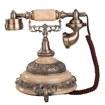 琳诺新款欧式古董仿古电话机创意田园复古电话摆件老式家用座机多款可选玄关装饰品 云石