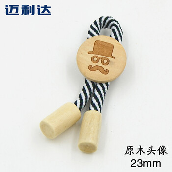 
                                        迈利达 韩版可爱木质胸针 童装女装服饰点缀 卡通胸针 木质胸针 原木头像23mm                