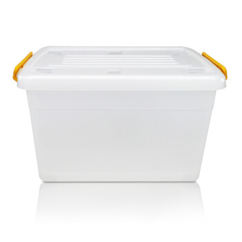 爱安贝 大号带轮塑料收纳箱80L 衣物整理箱 储物箱 LQ-061 白色 650*470*395mm