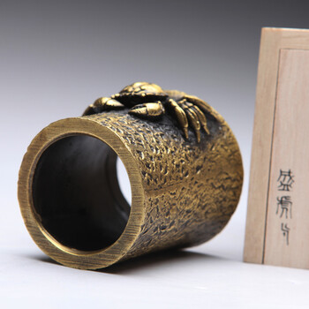 
                                        【盛虎堂旗舰店】铁壶盖置 茶壶盖架 壶盖托 茶宠 茶道零配件 纯铜蟹盖置 黄铜色 盖置                