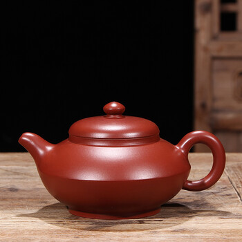 肖紫梅砂 宜兴紫砂壶茶壶特价 原矿大红袍紫砂壶 合欢壶 250cc