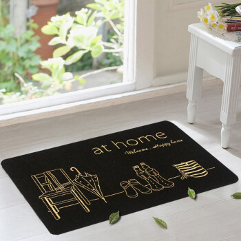 
                                        
                                        青苇 防滑脚垫入户地垫门垫 加厚加密700克 at home黑色 50*80cm                