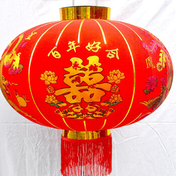 
                                        易极宝 灯笼龙凤鸳鸯灯笼结婚婚庆喜庆挂饰灯笼户外阳台发光大红布灯笼龙凤喜灯笼 灯笼鸳鸯80#                