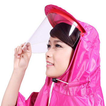 雨翔新型头盔式面罩式雨披雨衣单人双人电瓶车电动车摩托车自行车雨披雨衣 礼袋装 单人加大紫色