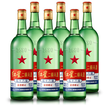 红星（redstar） 大二锅头56度 750ml*6瓶 整箱装（新老包装随机发货）