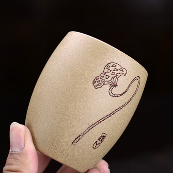 
                                                            弘盛窑 宜兴紫砂茶具配件功夫茶杯 单杯 品茗杯大号主人杯 普洱茶杯个人杯 红茶杯 手工紫砂杯子 蓬荜生辉段泥                