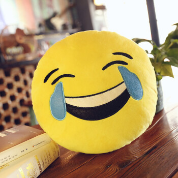 qq表情抱枕emoji靠枕沙发垫毛绒玩具公仔sn8319 流泪 35*35cm