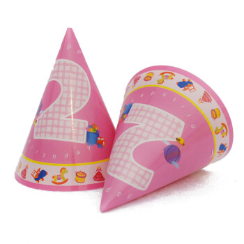 孩派HighParty生日派对用品//生日帽子//生日装扮//二岁女孩圆锥帽1个