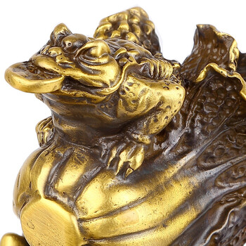 
                                                                                慈缘正堂 黄铜貔貅摆件朋友送礼  装饰品铜工艺品摆件 开业礼品  中式客厅桌面皮丘复古 貔貅宝字 右脚一只  长26cm                