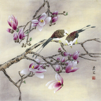 中国工笔画协会会员 陈景芝《玉兰花》