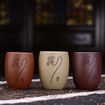 
                                                            弘盛窑 宜兴紫砂茶具配件功夫茶杯 单杯 品茗杯大号主人杯 普洱茶杯个人杯 红茶杯 手工紫砂杯子 蓬荜生辉段泥                