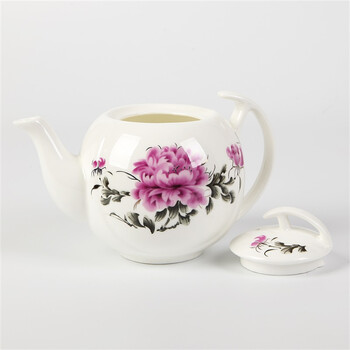 
                                        洁雅杰茶具套装 陶瓷茶具7件套(1茶壶6茶杯)大容量陶瓷茶壶套装 牡丹圆杯                