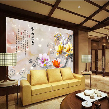 尚世纪 新款十字绣客厅3d大画精准印花花开富贵十字绣玉兰花室雅兰香 十字绣满绣 195x130cm 棉线