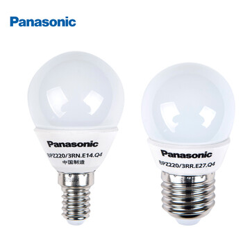 
                                        松下(Panasonic)LED灯泡3w5w7w9w暖白光E27大螺口e14小口节能灯球泡 E14日光色6500K 5W                