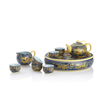 盛世昌南 功夫陶瓷茶具套装 黄帝龙十一件套功夫茶具 景德镇高温陶瓷