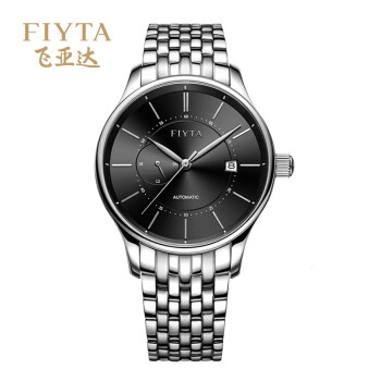 飞亚达(fiyta)手表 琅轩系列全自动机械男表商务休闲 黑盘钢带dga