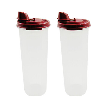 特百惠Tupperware 890ml防漏大油壶2件套 经典红