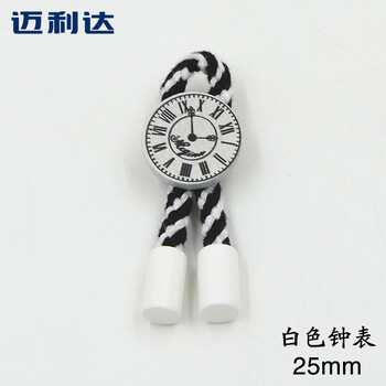 
                                        迈利达 韩版可爱木质胸针 童装女装服饰点缀 卡通胸针 木质胸针 白色钟表25mm                