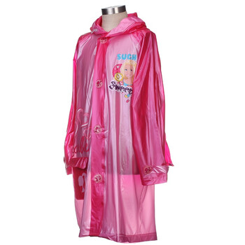 芭比（Barbie）卡通儿童雨衣 女童带书包位反光条宝宝雨衣 BY-002枚红色 L 充气帽檐/书包位设计