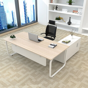 麦森maisen老板桌大班台经理办公桌1.6米枫木色桌+侧柜不含活动柜MS-JLZ-123