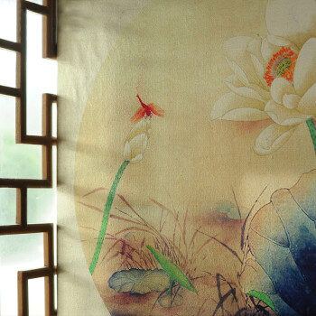 吉祥家 新中式银箔画 小池图 荷花蜻蜓壁挂装饰画简约墙饰创意家居玄关画无框画客厅挂画Z 小池图80*80cm