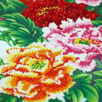 画时代5D钻石画花开富贵孔雀贴钻十字绣客厅大画客厅大幅贴钻画 魔方钻156*75CM 更闪更逼真
