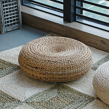兰诗 芭蕉叶坐垫 瑜伽垫 飘窗垫 家居坐垫 小号直径40*15CM