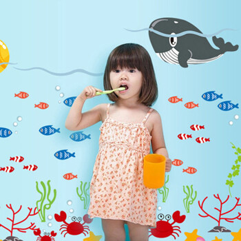 
                                        橘子燕 潜艇鲸鱼海洋世界可移除卡通墙贴纸 儿童房客厅卧室幼儿园装饰贴画 潜艇鲸鱼                