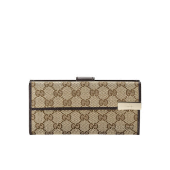 gucci 2015秋冬新品女士logo拼接长款钱包257012-fafxg-9643 卡其色 f